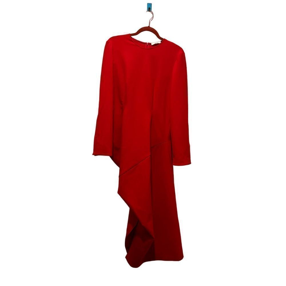 THE ROW Lucienne Wool Dress in Red US8 - Picture 8 of 12